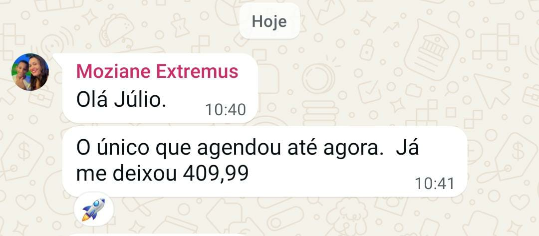 Moziane: um agendamento já rendeu R$ 409,99